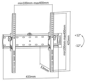 Suport Universal LED TV 32-55 inch, cu inclinare, Rebel