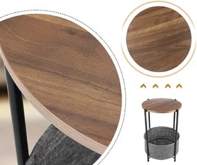Masuta rotunda cu cos depozitare 60 cm