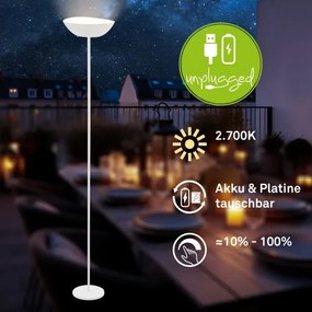 Briloner 1500016 - Lampă de podea LED dimabilă ESTATE, 8 W / 5 V, 4000 mAh, albă