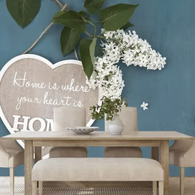 Fototapet inima cu citat - Home is where your heart is