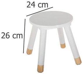 Scaunul pentru copii din lemn STOOL WHITE