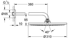 GROHE 26066GN0 - Cap de duș RAINSHOWER COSMOPOLITAN 310 380 mm auriu