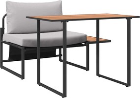 vidaXL Mobilier de grădină din oțel 2 pcs Gri deschis Oțel