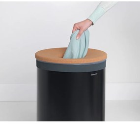 Cos de rufe Brabantia 1000826, 60 L, Capac din pluta, Umplere fara deschidere, Gauri ventilatie, Negru