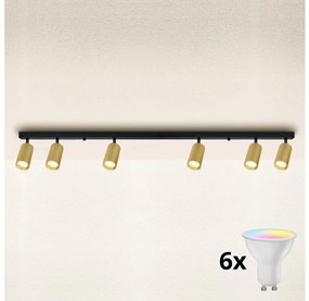 Brilagi - Spot LED dimabil SELE GOLDEN 6xGU10/6,5W/230V negru/auriu