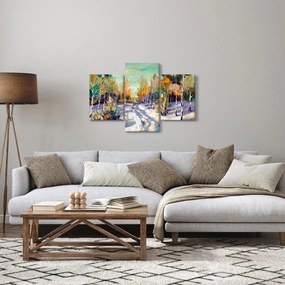 Tablou - Drum înzăpezit prin pădure (90x60 cm)