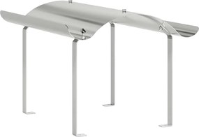 vidaXL Capac pentru Șemineu Argintiu 59,5 x 50 x 36,5 cm