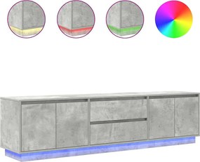 vidaXL Dulap TV cu lumini LED Gri beton 193,5x41x50 cm