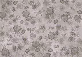 Fototapet - Flori gri cu gândaci (147x102 cm)