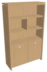 Dulap înalt Verno 128 x 46 x 210 cm, cu rafturi, stejar deschis
