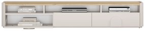 Comodă TV Amilio 200 cm - cashmere / stejar uleiat / mânere cashmere
