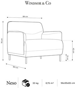 Fotoliu Windsor &amp; Co Sofas Neso, albastru