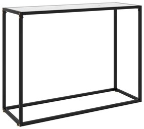 vidaXL Masă consolă, alb, 100x35x75 cm, sticlă securizată