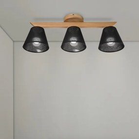 Lustră aplicată Brilagi ANTHONY 3xE14/40W/230V stejar/negru