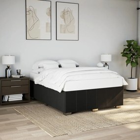 vidaXL Cadru de pat fără saltea, negru, 140x200 cm, textil