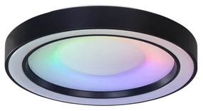 Plafonieră neagră cu LED RGBW reglabil cu telecomandă inclus - Arco