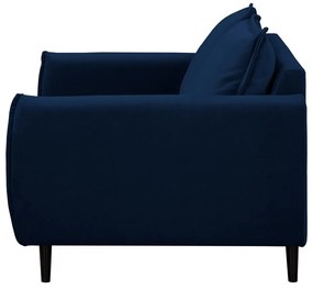 Canapea albastru-închis cu tapițerie din catifea 138 cm Juli – Ropez