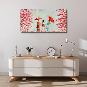 Tablou canvas flori de copac acuarelă