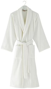 Halat de baie unisex MICRO COTTON Alb crem / Ecru L