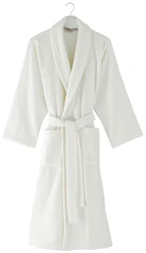 Halat de baie unisex MICRO COTTON Alb crem / Ecru L