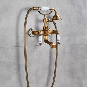 Baterie cada retro cu para dus, culoare antichizata, Victoria Trendy