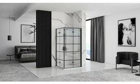 Cabina de dus dreptunghiulara cu usi pliabile Rea Molier 80x90 negru