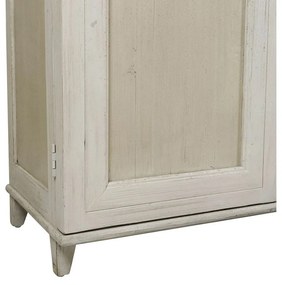 Bufet inalt cu 2 usi, alb, din lemn masiv de pin reciclat, aspect vintage, Lhettie