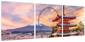 Tablou - Fuji (cu ceas) (90x30 cm)
