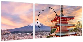 Tablou - Fuji (cu ceas) (90x30 cm)