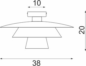 Plafonieră PLATO 1xE27/15W/230V, Ø 38 cm, bronz