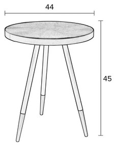 Masuta de cafea rotunda nuc Side Table Denise | WHITE LABEL LIVING