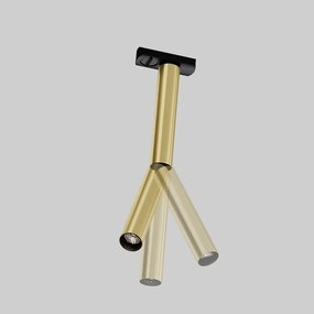 Spot LED, accesoriu pentru sinele monofazate Unity, Dual negru/alama
