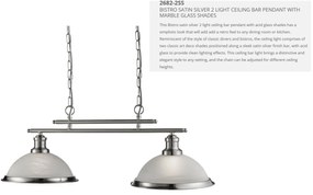Lustra suspendata design clasic Bistro 2L argintiu satin 2682-2SS SRT