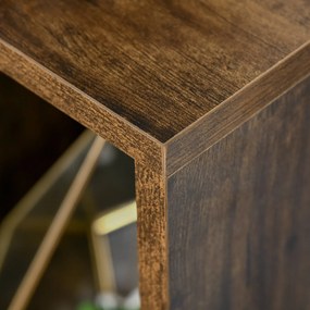 HOMCOM Biblioteca din Lem Stil Vintage Cubica cu 7 suporturi diferite din MDF pentru Casa si Birou 50x24x106cm, Maro Rustic