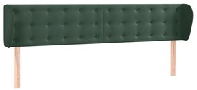 3117641 vidaXL Tăblie de pat cu aripioare verde închis 183x23x78/88 cm catifea