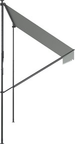 Outsunny Copertină Manuală Retractabilă 300x175x210-310 cm Reglabilă cu Manivelă Protecție Solară UV40+ pentru Balcon Terasă Crem | Aosom Romania