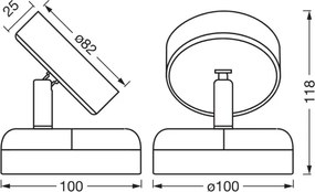 Osram - Lampă de perete LED reîncărcabilă reglabilă NIGHTLUX LED/1,8W/5V neagră