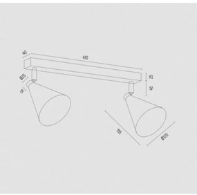 Spot LUCINDA 2xE14/7W/230V negru/auriu Argon 7147