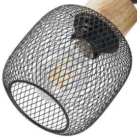 Brilagi - Aplică spot de perete BASKLITE 1xE27/15W/230V lemn de cauciuc/negru