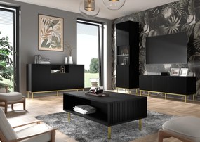 Vitrină 1DS Rowanna (Negru + Auriu). 1125028