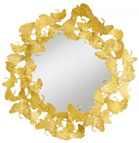 Oglinda de perete decorativa Ginkgo Leafs 70cm, auriu