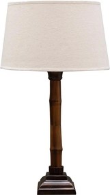 Lampa de masa, din lemn de bambus, cu abajur din in, Henonis