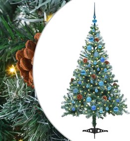 vidaXL Brad de Crăciun artificial cu 150 LED Verde 150 cm PVC și Oțel