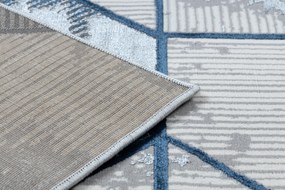 Covor DE LUXE modern 632 Geometric - structural cremă / albastru inchis