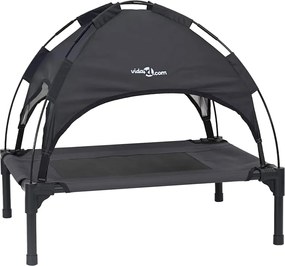 vidaXL Pat pentru câini Manual Negru 62 x 48 x 61 cm Oțel