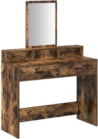 vidaXL Masă de Machiaj Stejar fumuriu 100 x 41 x 140 cm Lemn compozit