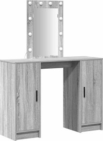 vidaXL Masă de Machiaj cu ușă Gri 102 x 33 x 135 cm Lemn compozit