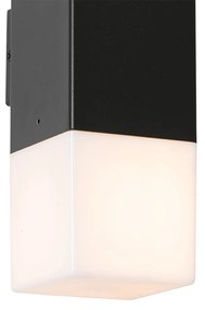 Aplică exterior neagră cu abajur opal 2 lumini IP44 - Danemarca