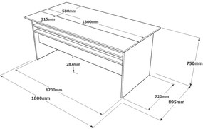 Masă PC Vergilius 1 (maro + gri). 1072693