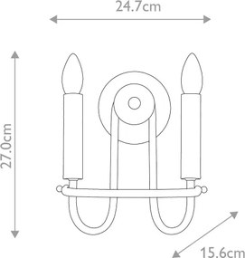 Kichler KL-CAPITOL-HILL2-PNBR - Aplică de perete CAPITOL HILL 2xE14/40W/230V, auriu